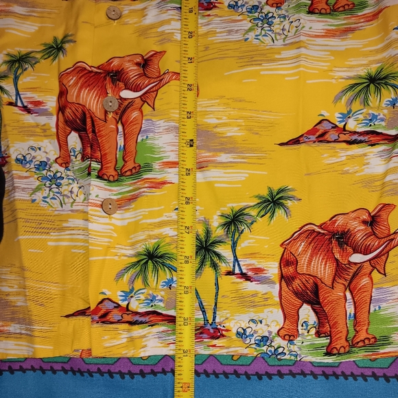 90s Ralph Lauren Polo Viscose Caldwell Button Up Hawaiian Shirt Vintage Elephant - Picture 3 of 4